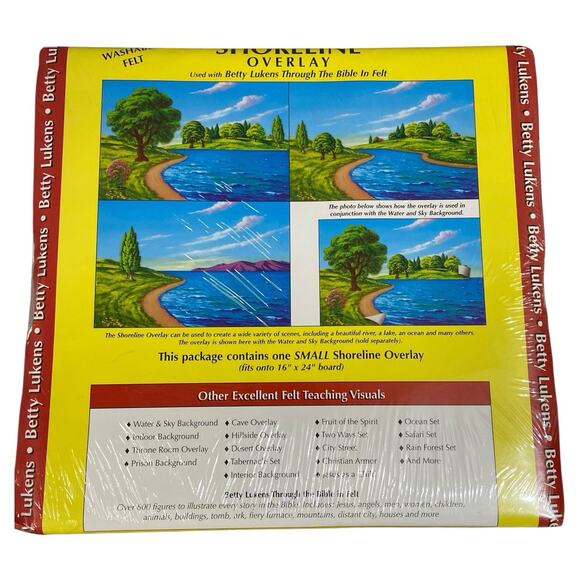 Betty Lukens Through The Bible In Felt Shoreline Overlay & Water Sky Background - Picture 3 of 10